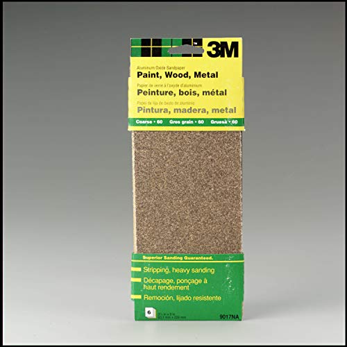3M General Purpose Sandpaper Sheets\ 3-2/3-in by 9-in\ 60-100-150 Assorted Grits\ 6-Sheets