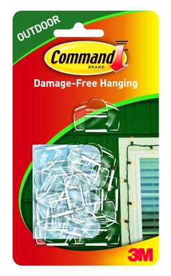 3M Command Strips 17017CLR-AW Clear Outdoor Light Clips 16 Count