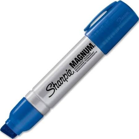 6 Pack Magnum Oversized Permanent Marker Chisel Tip Blue by SANFORD (Catalog Category: Paper Pens & Desk Supplies / Markers / Permanent)