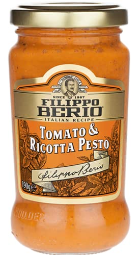 Filippo Berio Pesto, Tomato & Ricotta, 6.7 Ounce Glass Jar