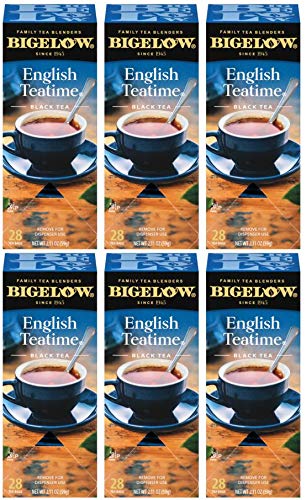 Bigelow English Teatime Tea 28-Count Boxes (Pack of 6) Full Caffeine Premium Black Tea Bold and Antioxidant-Rich Full Caffeine Black Tea in Foil-Wrapped Bags