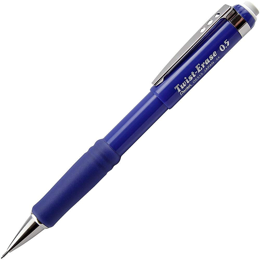 Pentel(R) Twist-Erase(R) III Automatic Pencil, 0.5 mm, Blue, 1 each