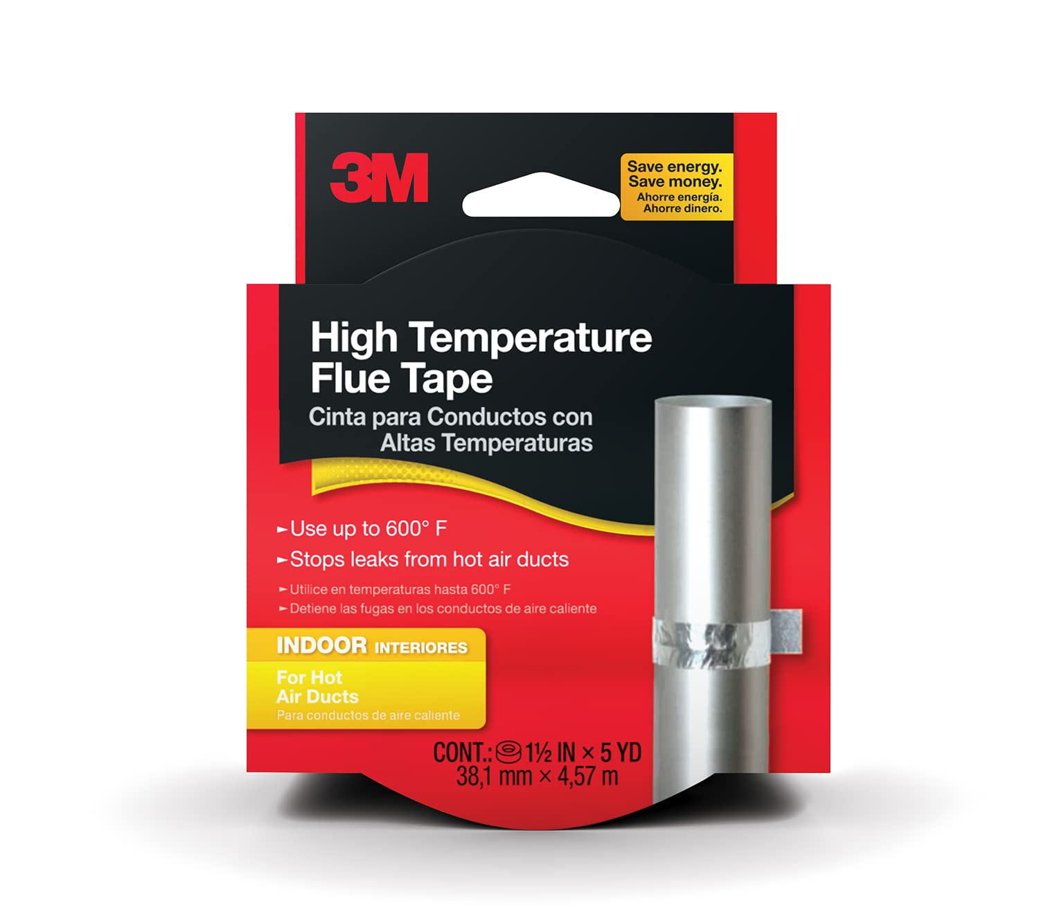 3M High Temperature Flue Tape High Heat Sealing Tape up to 600 degrees 15-Foot Roll
