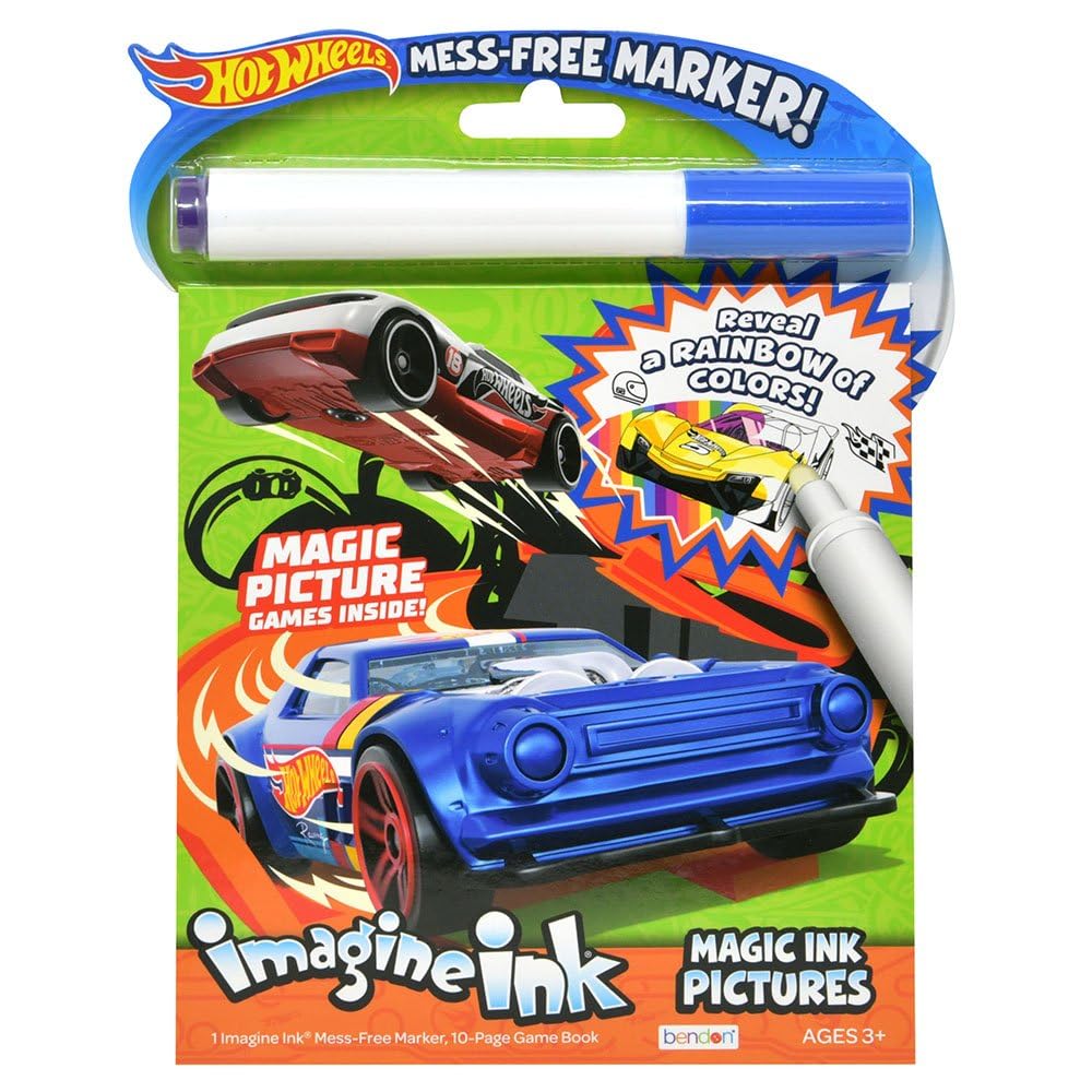Bendon Coloring and Activity Book Imagine Ink, Mess Free (Hot Wheels)