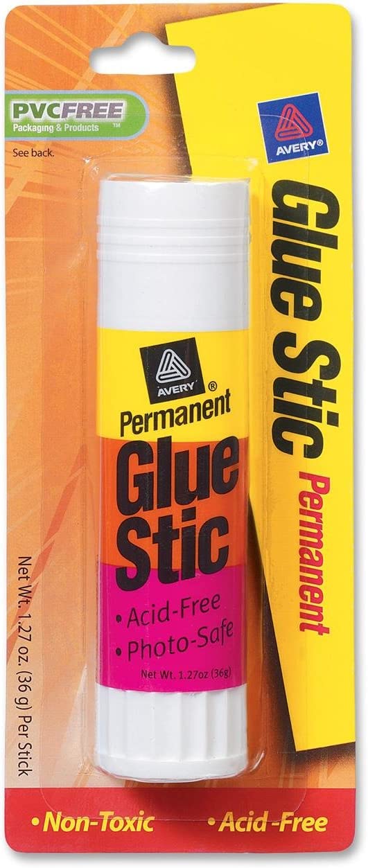 Avery 00191 Glue Stic Permanent Washable 1.27 oz. White