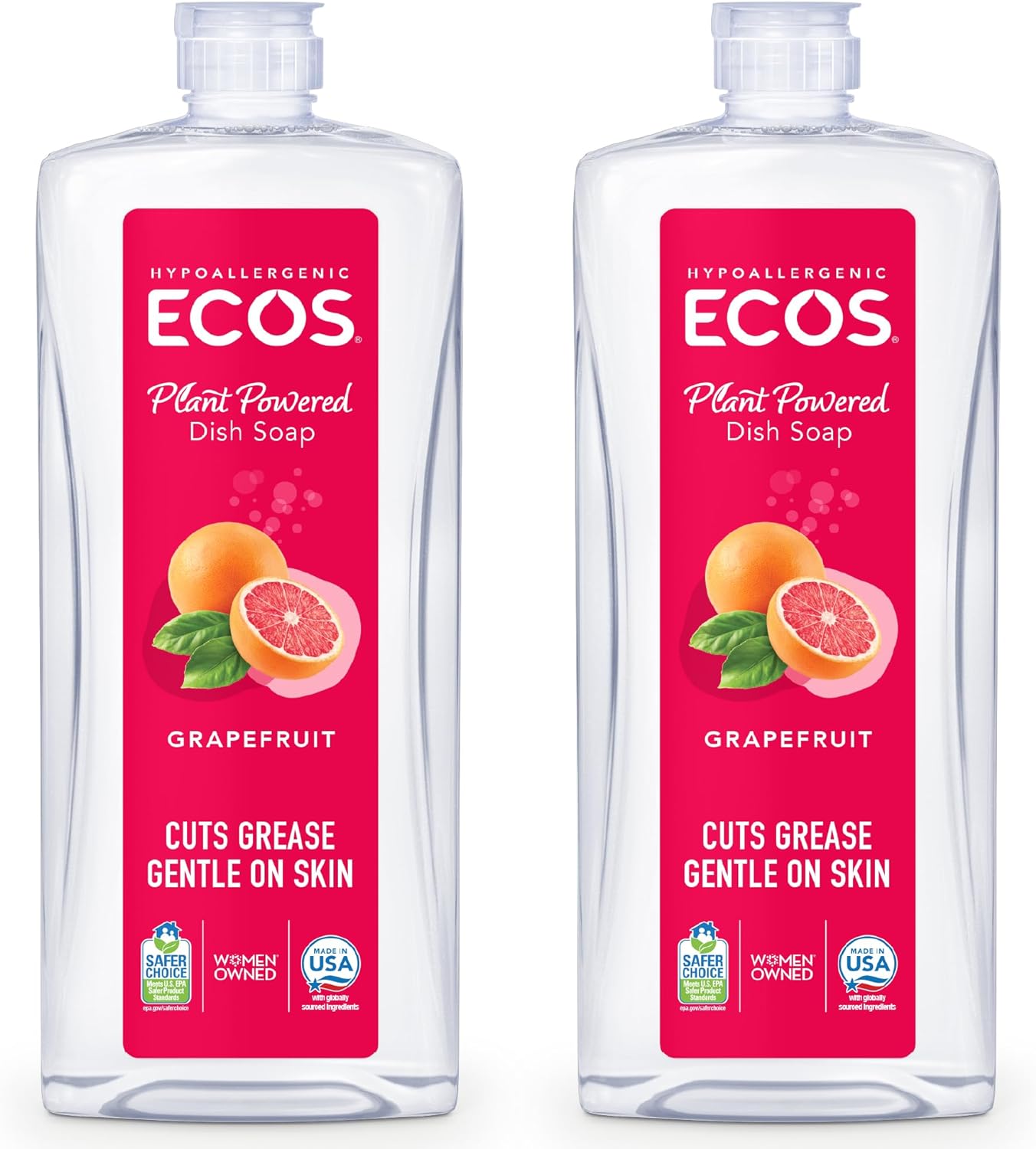 ECOS Dish Soap Cuts Grease & Food Residue No Harsh Chemicals Hypoallergenic for Sensitive Skin