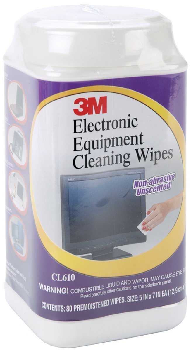 3M CL610 Electronic Equipment Cleaning Wipes, 5-1/2-Inch x6-3/4-Inch, 80 Count