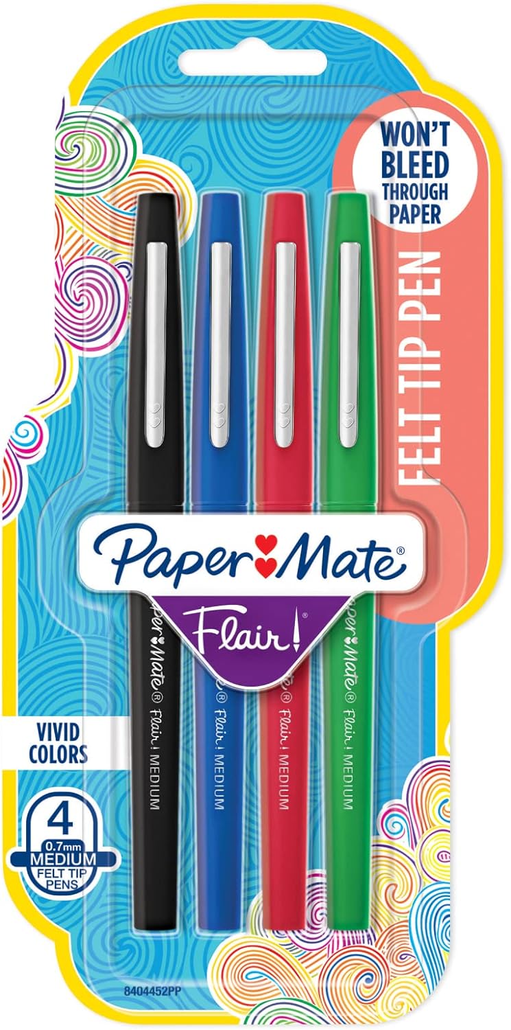 Paper Mate® Flair® PorousPoint Pens, Medium Point, 1.0 mm, Assorted