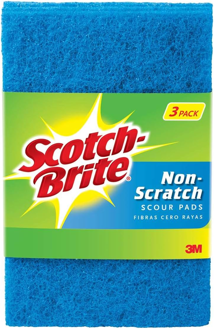 Scotch-Brite Scouring Pads: 6 in. x 3.8 in. (Blue) non-scratch / 3-pack