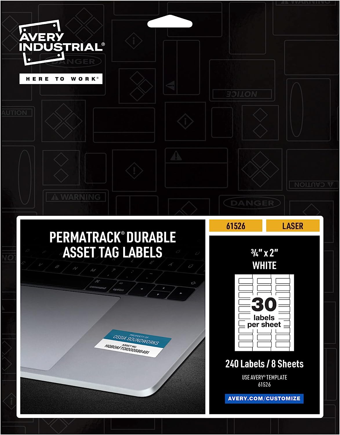 Avery White Asset Tag Labels, 3/4" x 2", Laser Printable Tags, 240 ...