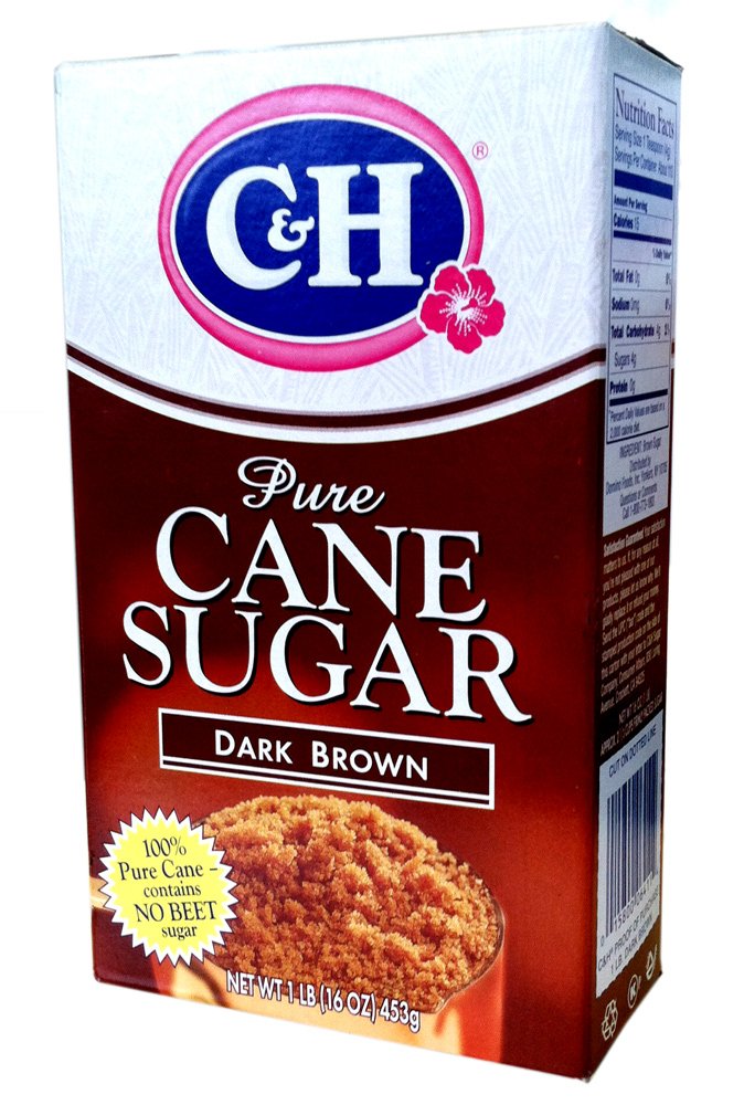 C&H Pure Cane Sugar DARK BROWN 16oz (2 Pack)