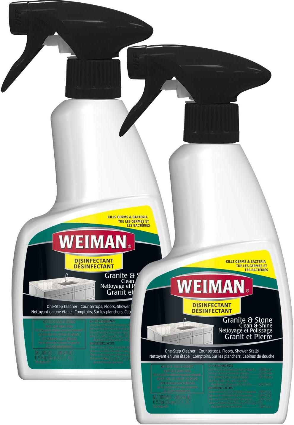 Weiman Disinfectant Granite Daily Clean & Shine - 12 fl oz (2 Pack)