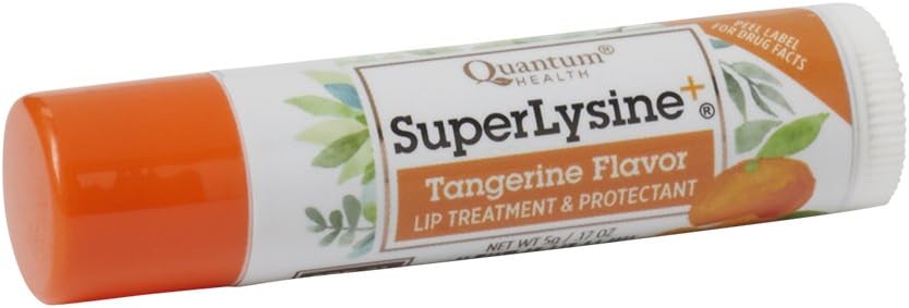 Quantum Health Super Lysine+ Coldstick, Tangerine Flavored - Soothes, Moisturizes, Protects Lips, Herbal Lip Balm, Spf 21, 5 Gm