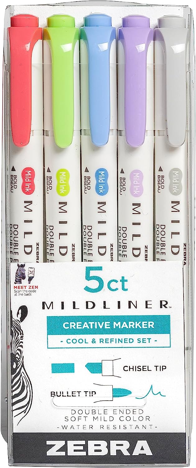 Zebra Pen Mildliner Double Ended Highlighter Set, Broad and Fine Point