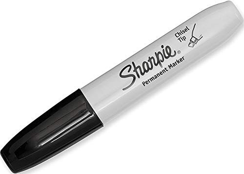 Sharpie 38201 Chisel Tip Permanent Markers Black; 2-Packs of 12 Markers