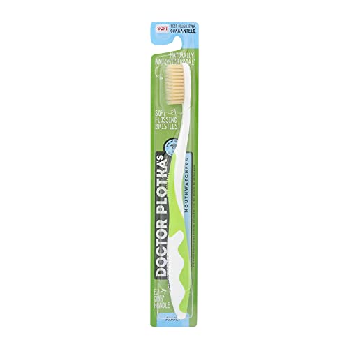 Dr Plotkas Extra Soft Flossing Toothbrush by Mouthwatchers | Manual Soft Toothbrush for Adults | Ultra CleanToothbrush | Good for Sensitive Teeth and Gums | Stocking Stuffers |1 Green Toothbrush
