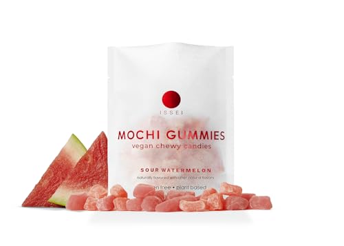 ISSEI Mochi Gummies Vegan Chewy Candies Gluten Free Vegan (1.76 OZ, Watermelon)