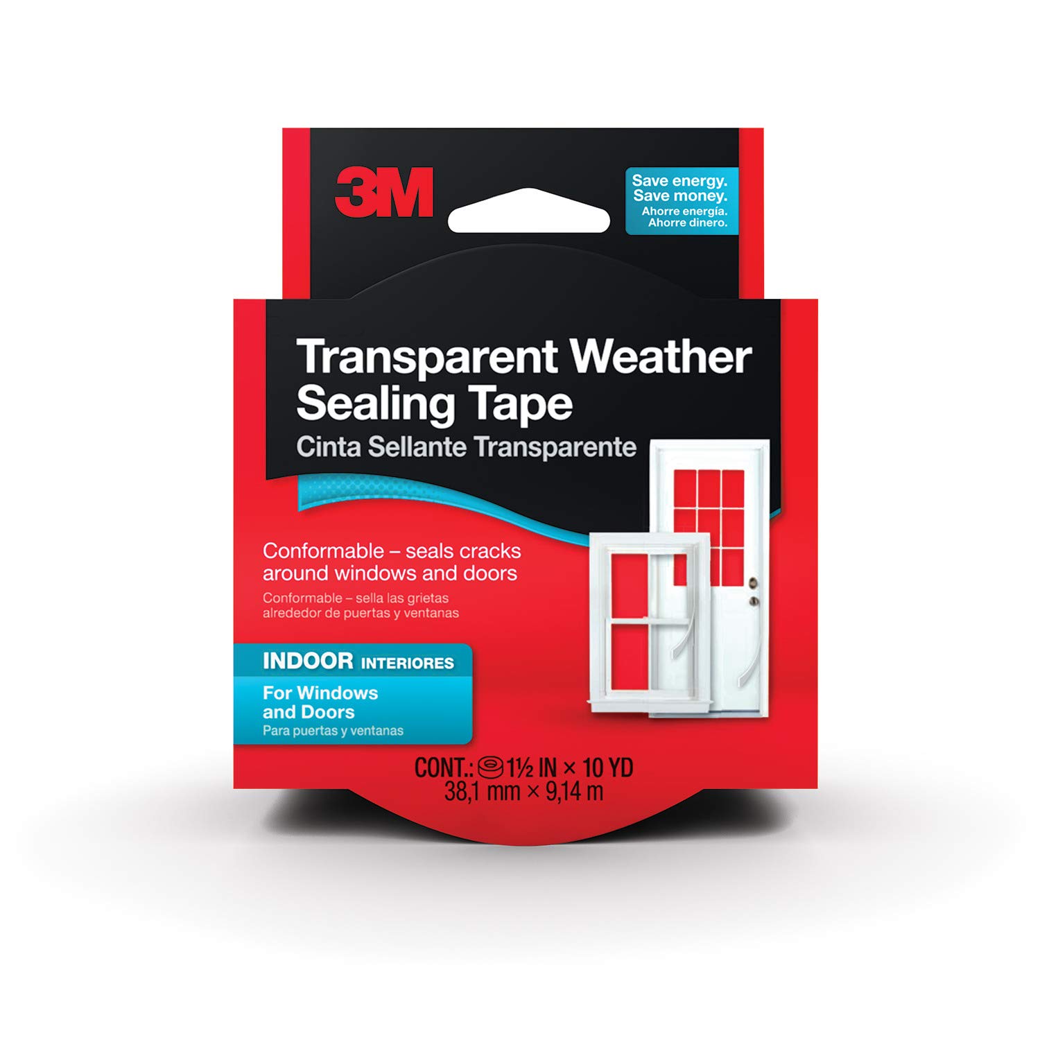 3M Interior Transparent Weather Sealing Tape for Windows and Doors\ Moisture Resistant Tape\ 1.5 in. x 10 yd. Roll
