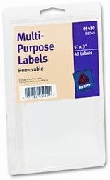 Print or Write Removable Multi-Use Labels, 40/Pack [Set of 2]