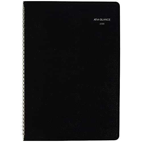 '''AT-A-GLANCE 2023 Monthly Planner\ DayMinder\ 8'''' x 12''''\ Large\ Faux Leather\ Black (G47000)'''