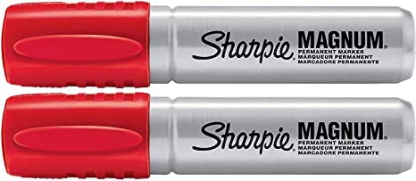 Magnum Permanent Marker Jumbo Chisel Point Red Sold as 2 Each