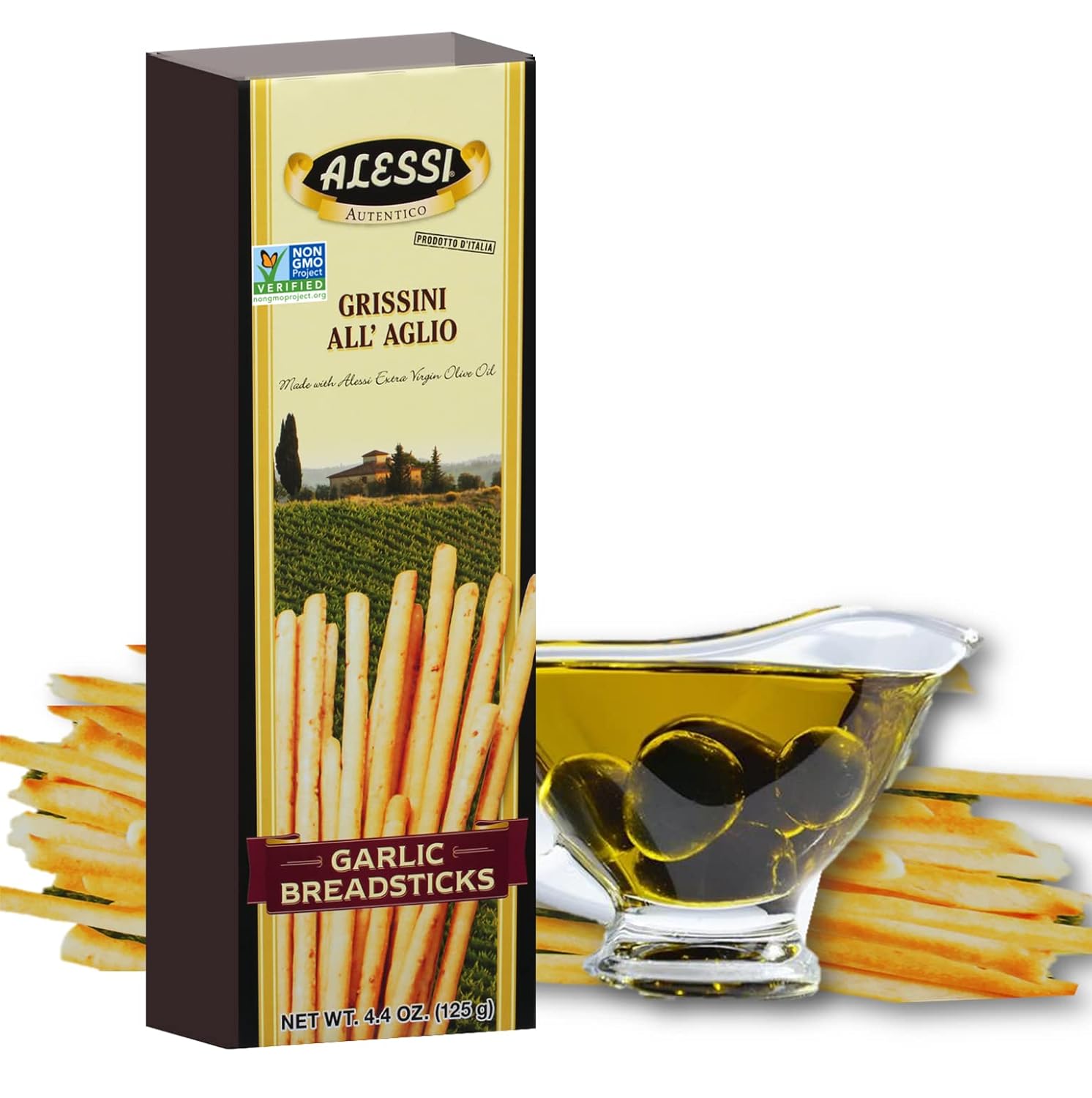 7 Seas Alessi Bread Sticks Garlic, 4.4 oz