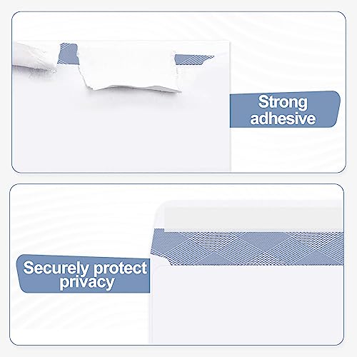 thumbnail image 2 of PANDRI #9 Double Window Security Envelopes – 500 Pack, Self-Seal, 3-7/8 X 8-7/8 Inches, 24lb, Blue Tint 2 of 12