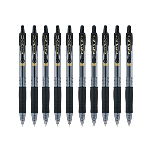 Pilot G2 Retractable Gel Ink Roller Ball Pens, Bold Point Black 10-PACK(31237)