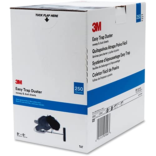 3M Easy Trap Sweep and Dust Sheets 1 Roll of 250 8" x 6" Sheets Disposable Easy Sweep Floor Duster Picks Up 8x More Dirt Dust Sand Hair Works on Dry or Wet Surfaces 55654W