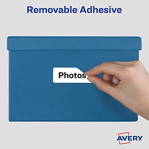 Avery Removable Print/Write Labels\ 1 x 3 Inches\ White\ Pack of 250