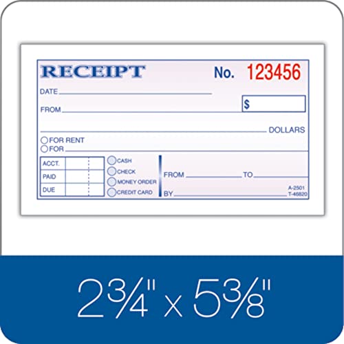 TOPS Money Receipt Book\ 2Part\ Carbonless\ 2 5/8 x 5 3/8 Inches\ 50