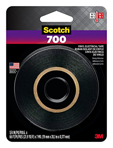 3M 03429NA 051131034297 Scotch Electrical Tape\ 3/4-in by 66-ft\ Black\ 1-Roll\ 3/4 Foot