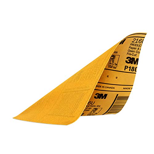 3M Schleifpapier Körnung 180 – 22,9x27,9 Cm, Robustes Aluminiumoxid Für Karosserie & Holzarbeiten