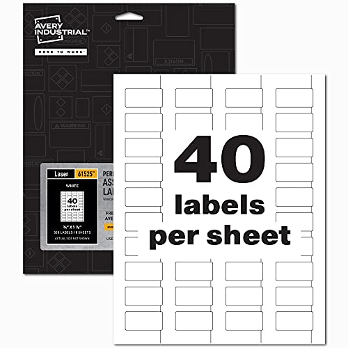 '''Avery White Asset Tag Labels 3/4'''' x 1-1/2'''' Laser Printable ...