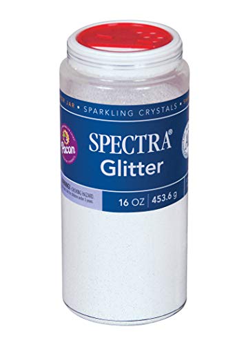 Pacon P0091940 Spectra Glitter Sparkling Crystals, White, 16-Ounce Jar