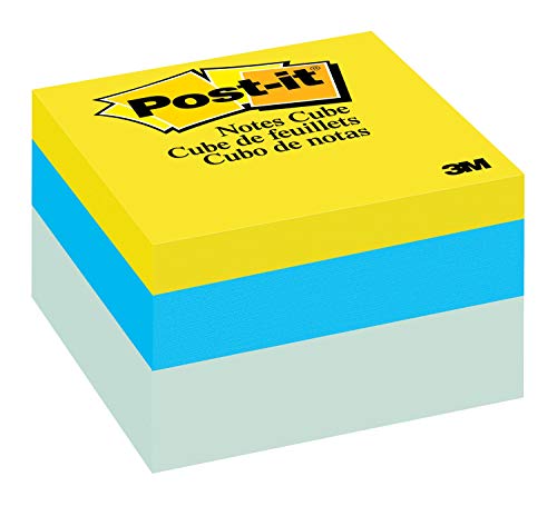 Post-it Notes 3 in x 3 in 1 Cube Americas #1 Favorite Sticky Notes Blue Wave Clean Removal Recyclable (2056-RC)