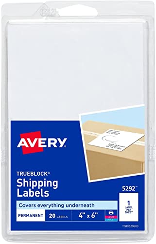 Laser/Inkjet Shipping Labels with Trueblock Technology 20/Pack [Set of 2]