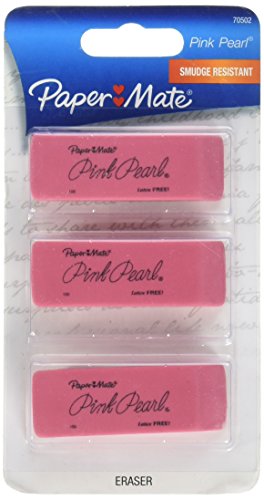 Papermate Eraser Pink 3pk Size 3pk Papermate Eraser Pink 3pk