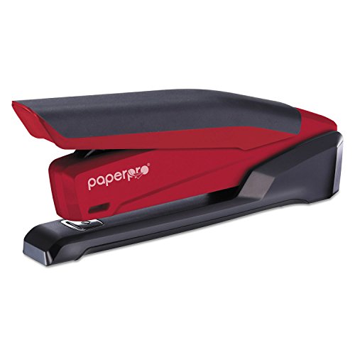 PaperPro Products - PaperPro - Desktop Stapler\ 20 Sheet Capacity\ Translucent Red - Sold As 1 Each - Rely on the stapler that set the standard for easier power assist stapling. - Provides the power to drive a staple through up to 20 sheets of paper with just one finger. - Durable yet lightweight plastic body with soft\ ergonomic\ non-slip rubber grip on handle and base for comfortable desktop or handheld stapling; stands horizontally or vertically. - Ergonomic styling with non-slip rubberi