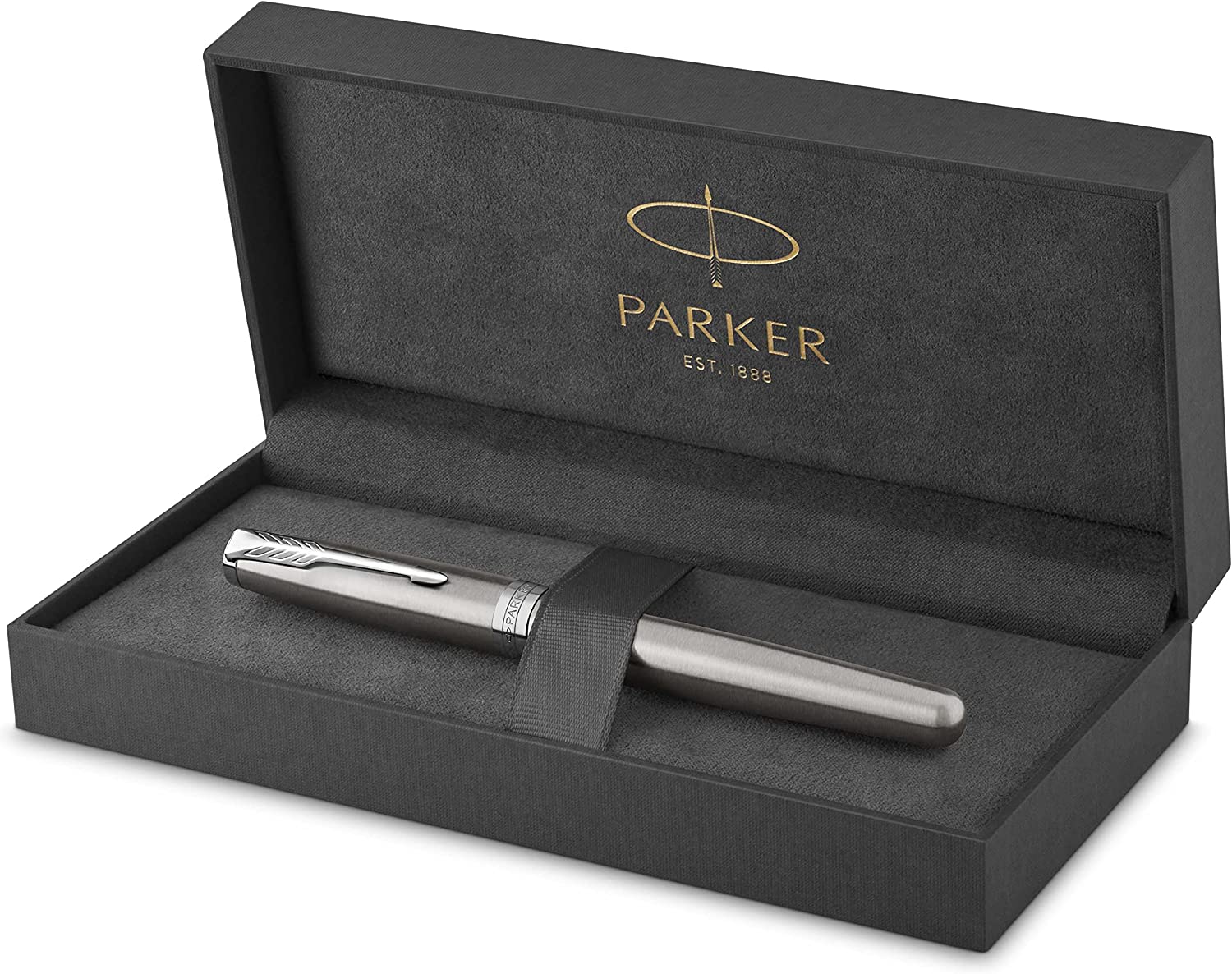 PARKER Sonnet Rollerball Pen, Stainless Steel with Palladium Trim, Fine Point Black Ink (1931511)
