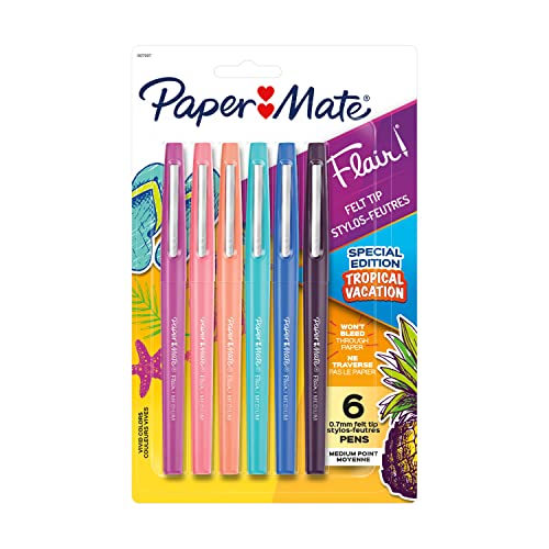 Paper Mate Flair Felt Tip Pens, Medium Point, Limited Edition Candy Pop Pack, Pack of 6 (1979425)