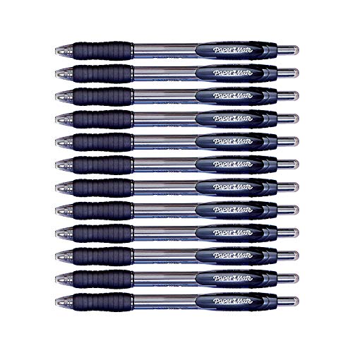 Paper Mate Profile Retractable Ball Point Pen 1.4mm Bold Point Pack of 12 (Black)