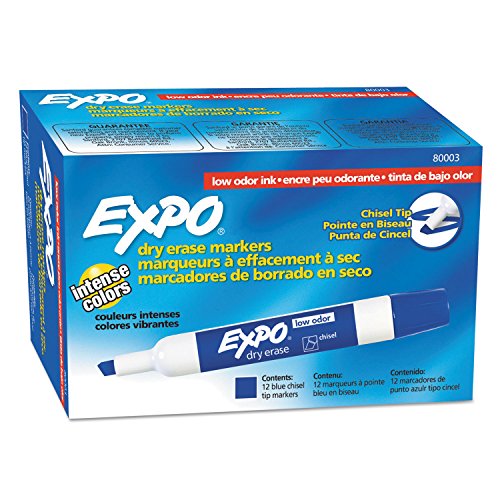 2 Dozens of Expo Chisel Tip Dry Erase Low Odor Blue