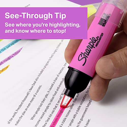 Sharpie Highlighter, Clear View Highlighter with SeeThrough Chisel Tip