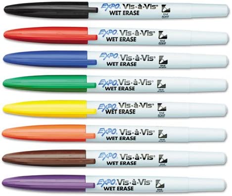Expo Wet-Erase Fine-Tip Markers\ Assorted Colors 1 ea
