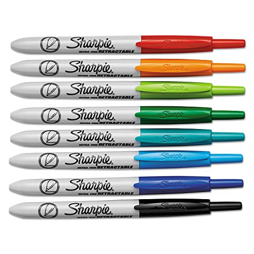 Product of Sharpie - Retractable Ultra Fine Tip Permanent Marker\ Assorted Colors - 8/Set - Permanent Markers [Bulk Savings]