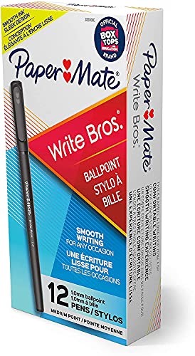 Paper Mate Write Bros Ballpoint Pens\ Medium Point (1.0mm)\ Black\ 12 Count each\ Pack of 3 (36 Pack Total)