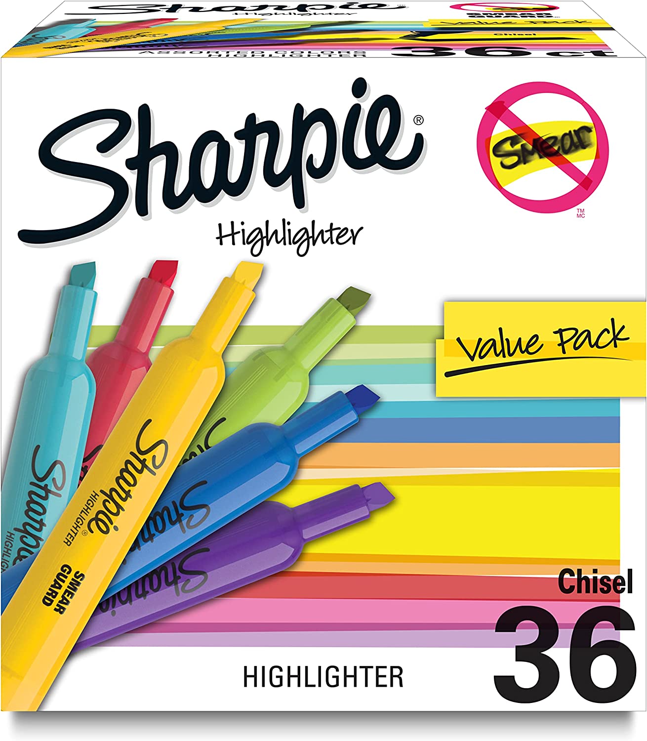 SHARPIE Tank Highlighters, Assorted, Chisel Tip, 36 Count for Wholesale