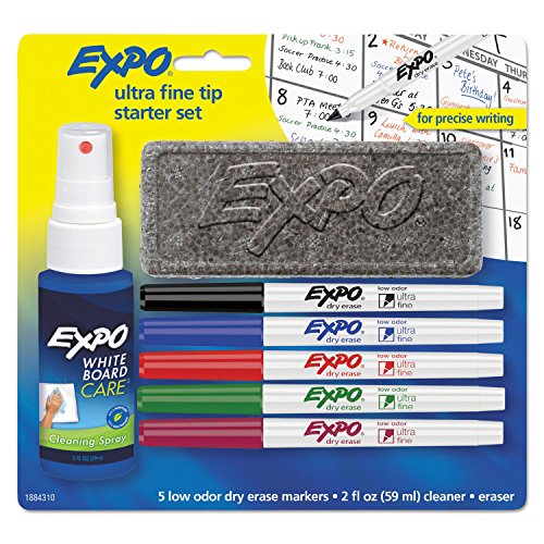 Expo 1884310 Low-Odor Dry-Erase Marker Starter Set Ultra Fine Assorted 5/Set