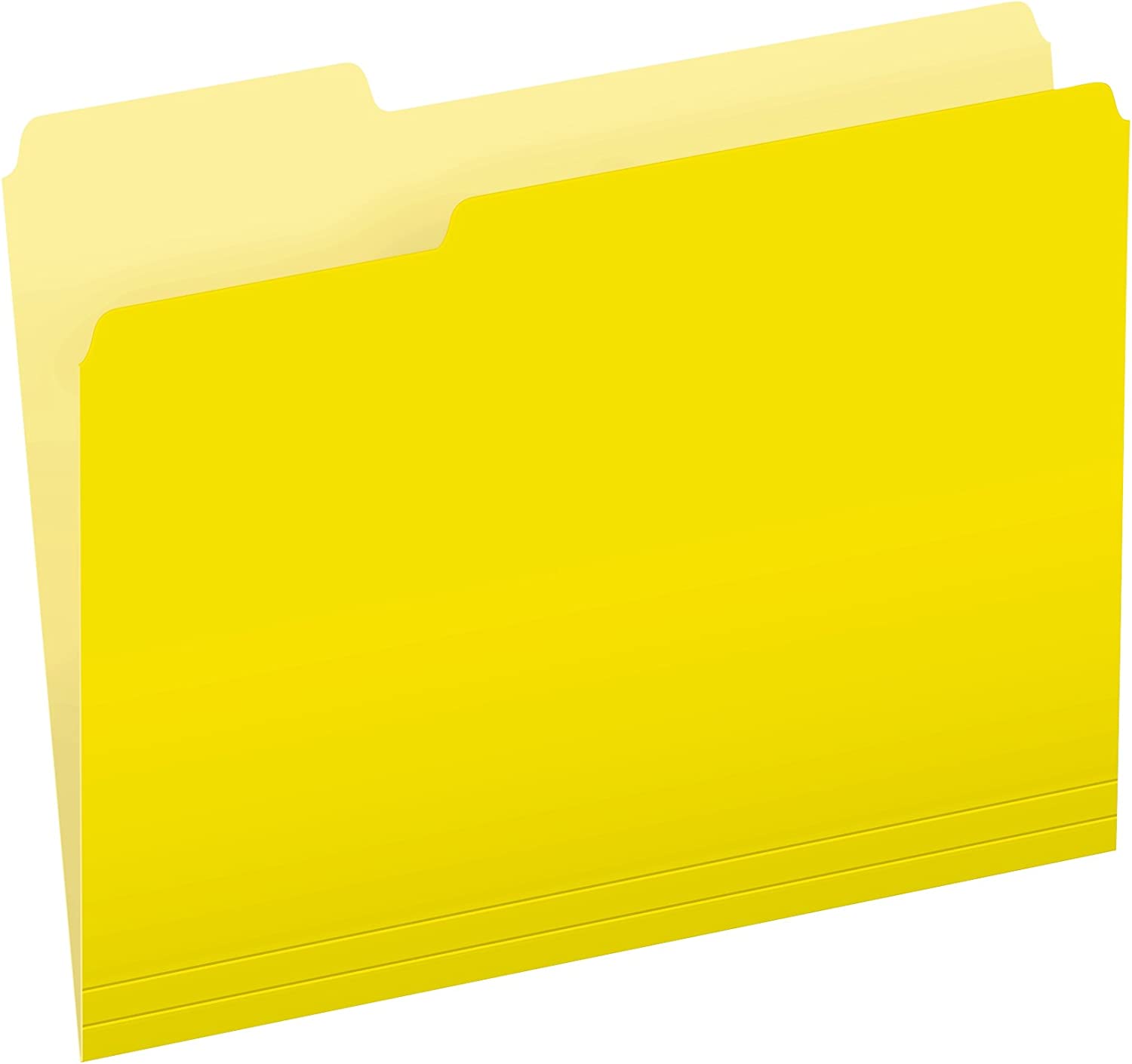 Pendaflex Two-Tone File Folders - Letter Size Yellow Straight Cut, 100 Per Box
